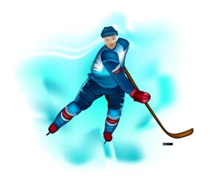 Hockey  player Stock Illustration