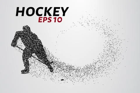 Hockey player of the particles Stock Illustration