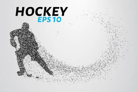 Hockey player of the particles Stock Illustration