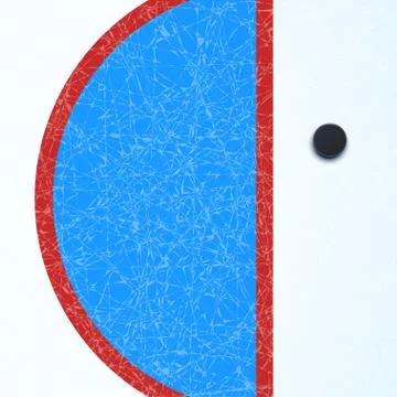 Hockey surface with puck Stock Illustration