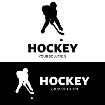 Hockey vector logo. A logo in the shape of a hockey player Stock Illustration