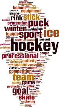 Hockey word cloud Stock Illustration