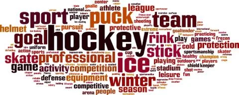Hockey word cloud Stock Illustration