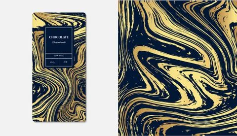 Hocolate packaging marble. Marble collection abstract liquid pattern texture. Stock Illustration