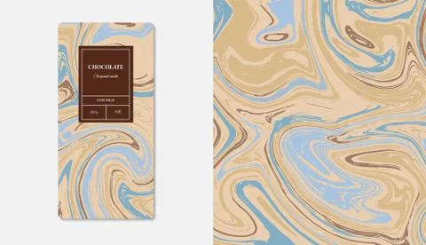 Hocolate packaging marble. Marble collection abstract liquid pattern texture. Stock Illustration