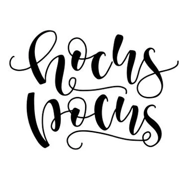 Hocus Pocus - black text isolated on white background. Stock Illustration