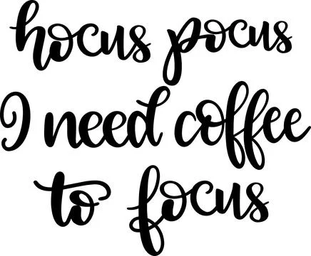 Hocus Pocus I Need Coffee To Focus, Halloween Holiday, Happy Halloween Stock-Illustration