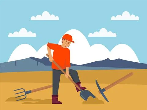 Hoe Concept Illustration Stock Illustration