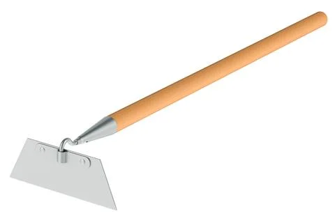 Hoe, garden hoe. 3D rendering Stock Illustration