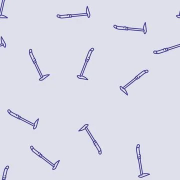 Hoe garden tool line seamless pattern Stock Illustration
