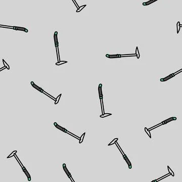 Hoe garden tool vector seamless pattern Stock Illustration