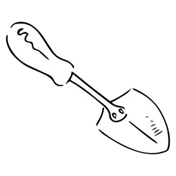 Hoe icon. Vector illustration of a garden hoe. Hand drawn garden hoe. Illustration