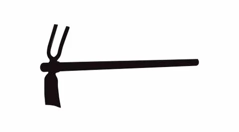 Hoe Silhouette on a White Background Stock Illustration