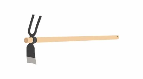 Hoe on a White Background Stock Illustration
