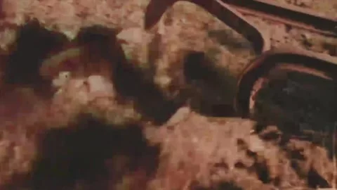 Hoeing machine plowing the field  Video stock 294326232