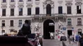 Hofburg Imperial Palace Vienna Old Town Sightseeing Horse Carriage Landmarks Day HD Footage