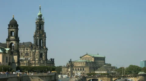 Hofkirche and Semperoper, Dresden Stock Footage 65013006