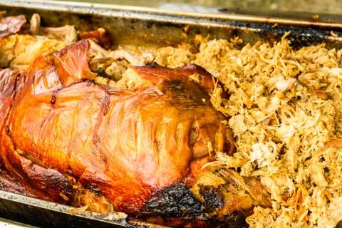 Hog roast prepared. Stock Photos