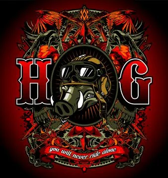 Hog writing with a scary background Stock Illustration