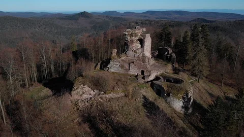 Hohenbourg Castle Stock Footage 128937029