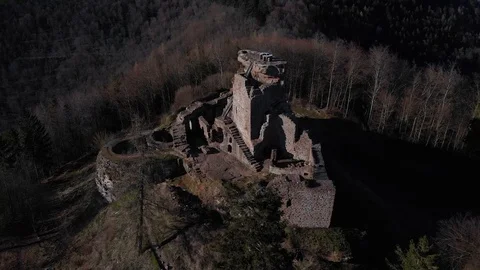 Hohenbourg Castle Stock Footage 128937211