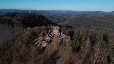 Hohenbourg Castle Stock Footage 128938068