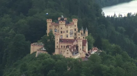 Hohenschwangau Castle (high angle) Stock Footage 1008605
