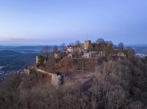 The Hohentwiel castle ruins in Morgenroete Constance district Stock Photos