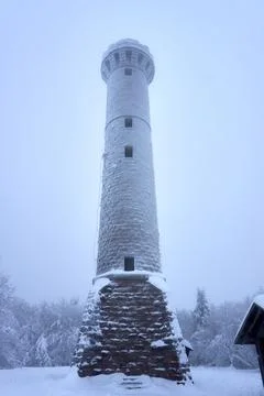 Hohlohturm watchtower on the kaltenbronn in the winter Stock Photos