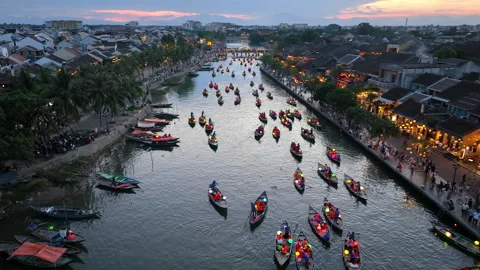 Hoi An ancient town at night. Video stock 297935453