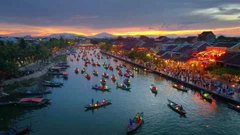 Hoi An ancient town at night. Stock Footage 298899868