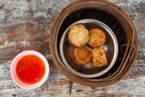Hoi Jo or deep fried crab meat roll Stock Photos