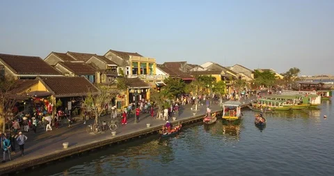 Hoi An Old Quarter and River Stock Footage