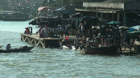 Hoi An River Waterfront 2 Stock Footage 296969