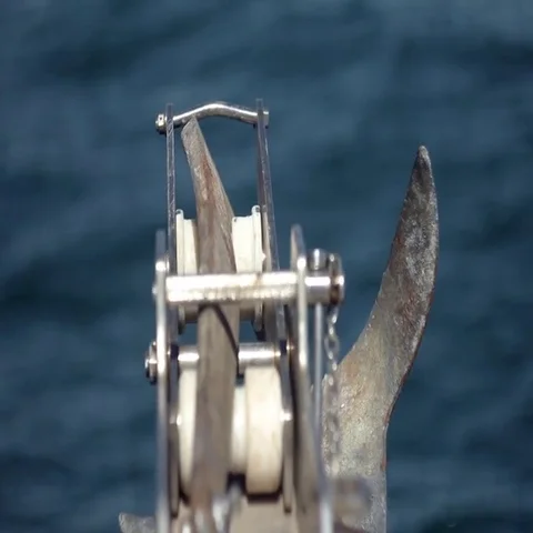 Hoist anchor a small boat Stock Footage 69535155