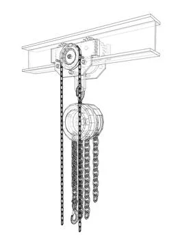 A Hoist on the beam. Vector Stock-Illustration