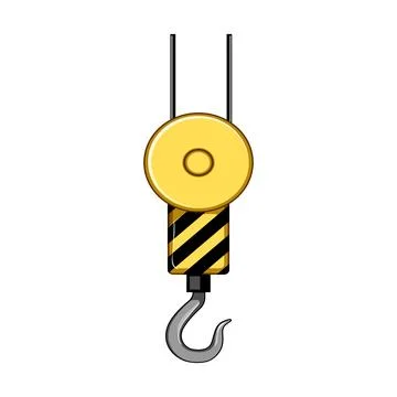 Hoist crane hook cartoon vector illustration Stock Illustration