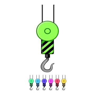 Hoist crane hook cartoon vector graphic Stock Illustration