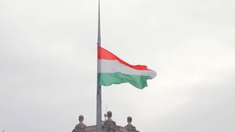 Hoist a Hungary flag Stock Footage 82518440