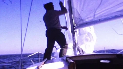 Hoist the jib sail Stock Footage 83469240