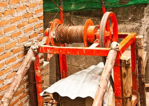 Hoist the machine. Stock Photos