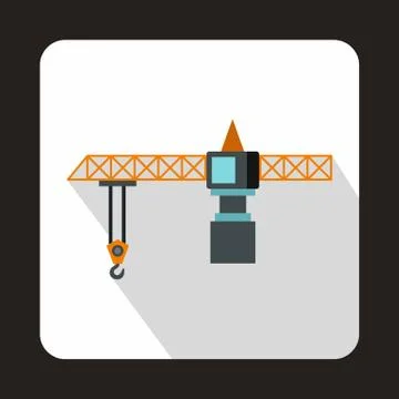 Hoisting crane icon, flat style 库存插图