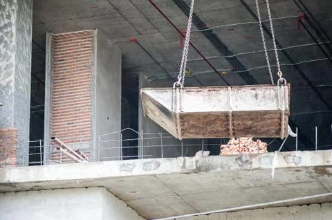 Hoists in construction place . Foto stock