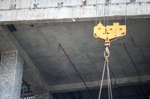 Hoists in construction place . Stock Photos