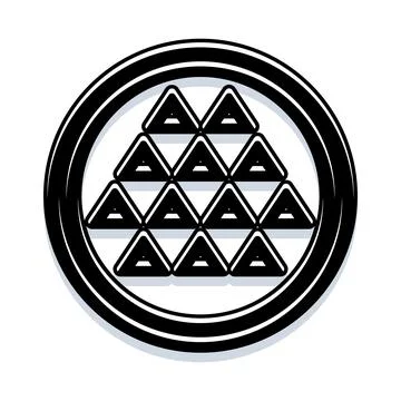 Hojo clan crest with thirteen triangles mon symbol Stock Illustration