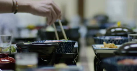 Hokkaido, Japan - Eating with chop sticks Stock Footage 59792088
