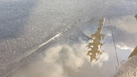 Hokkaido Reflection on the road Stock Footage 125924065