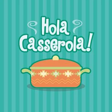 Hola Casserola Spanish Meal Dish Food Illustration Stock Illustration