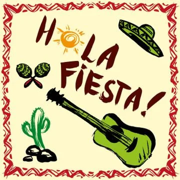 Hola fiesta Stock-Illustration