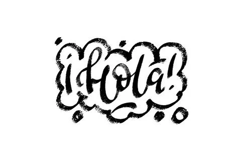 Hola word which means Hello in spanish speech bubble icon symbol. Web desig.. Stock Illustration
